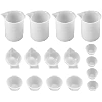 Supvox 16 vasos medidores de silicona para resina- vasos de mezcla de silicona para bricolaje- herramientas de pegamento…